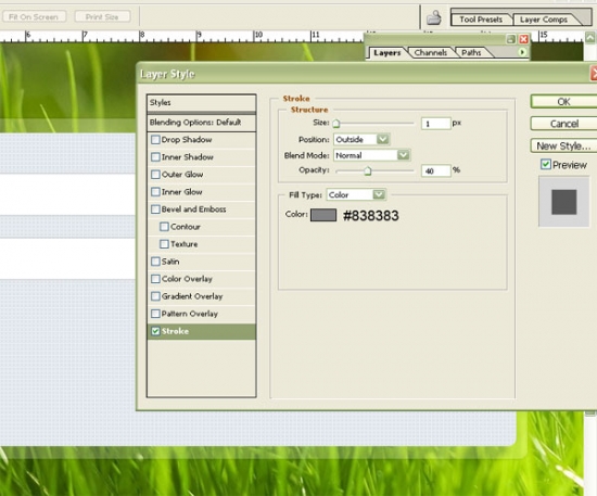 Glossy Grass Login Panel